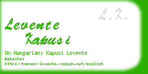 levente kapusi business card